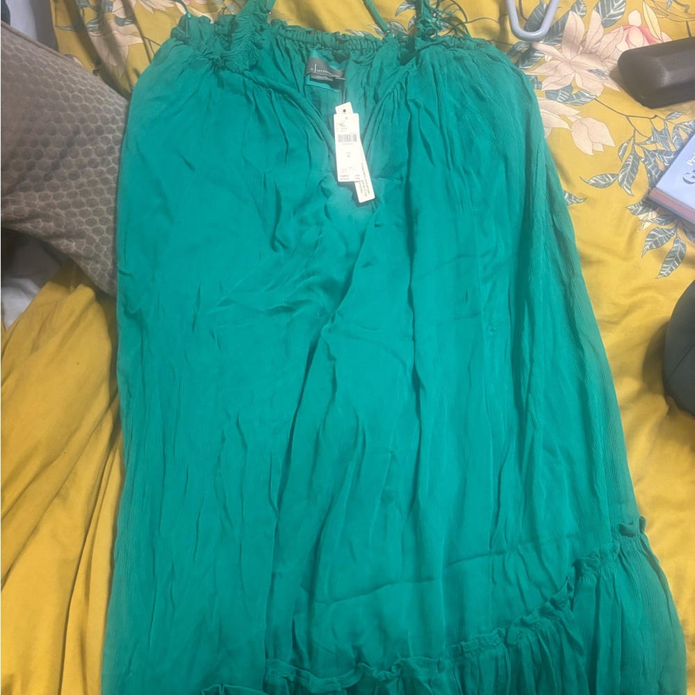 Anthropologie Emerald Sleeveless Chiffon Maxi Dress - Picture 3 of 6